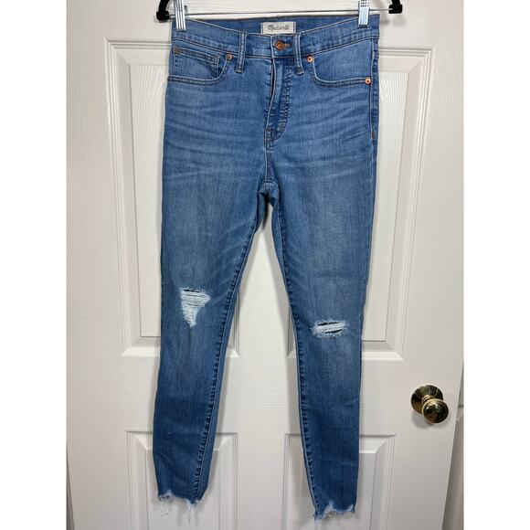 Madewell 9" Mid-Rise Skinny Jeans Frankie Wash: Torn-Knee Edition 27 Capsule - Picture 2 of 11